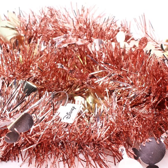 Disney Holiday Disney Mickey Mouse Pink Rose Gold Tinsel Garland